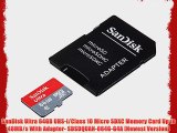 SanDisk Ultra 64GB UHS-I/Class 10 Micro SDXC Memory Card Up to 48MB/s With Adapter- SDSDQUAN-064G-G4A