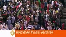 AJE: Women celebrate in Tripolis Martyrs square