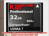 Komputerbay 32GB Professional Compact Flash card 800X CF 120MB/s Extreme Speed UDMA 7 RAW