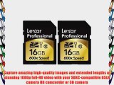 Lexar Professional 600x 16GB SDHC UHS-I Flash Memory Card 2-Pack of 16GB