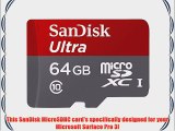 Professional Ultra SanDisk 64GB MicroSDXC Microsoft Surface Pro 3 card is custom formatted