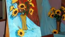 girasoles oil oleo pintura sunflower bellas artes lima peru