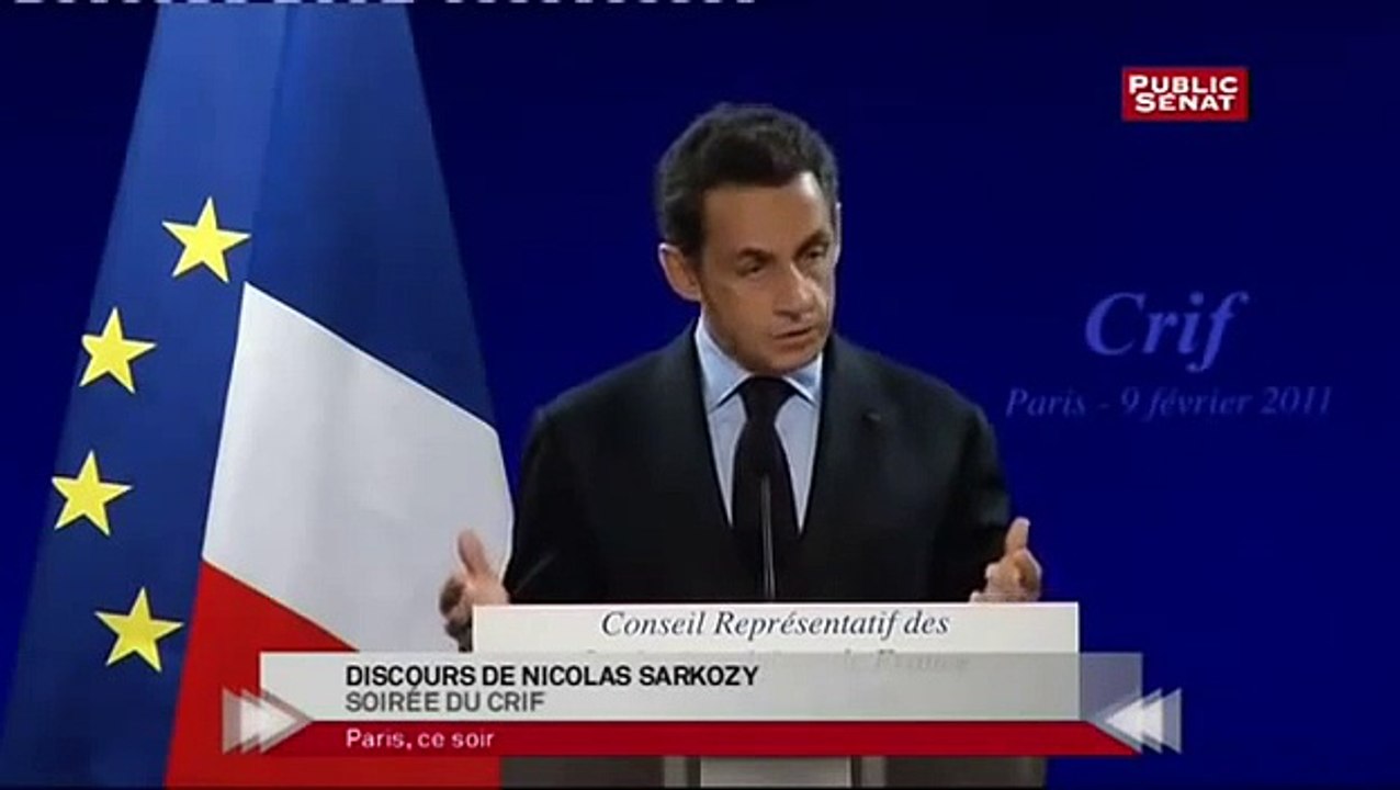SARKOZY au diner du CRIF La France est JUIVE avant d'être CHRÉTIENNE avant même d'être la France