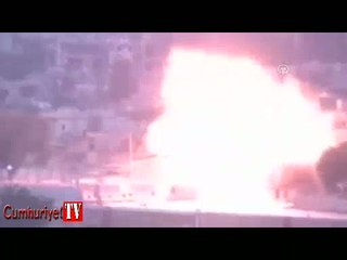 İşte Kobani'deki patlama anı