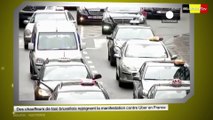 Des taxis bruxellois manifestent en France contre Uber