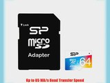 Silicon Power 64GB up to 85MB/s MicroSDXC UHS-1 Class10 Elite Flash Memory Card with Adaptor