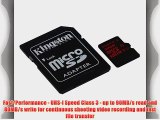 Kingston Digital 32GB microSDHC UHS-I Speed Class 3 U3 90R/80W Flash Memory Card with Adapter