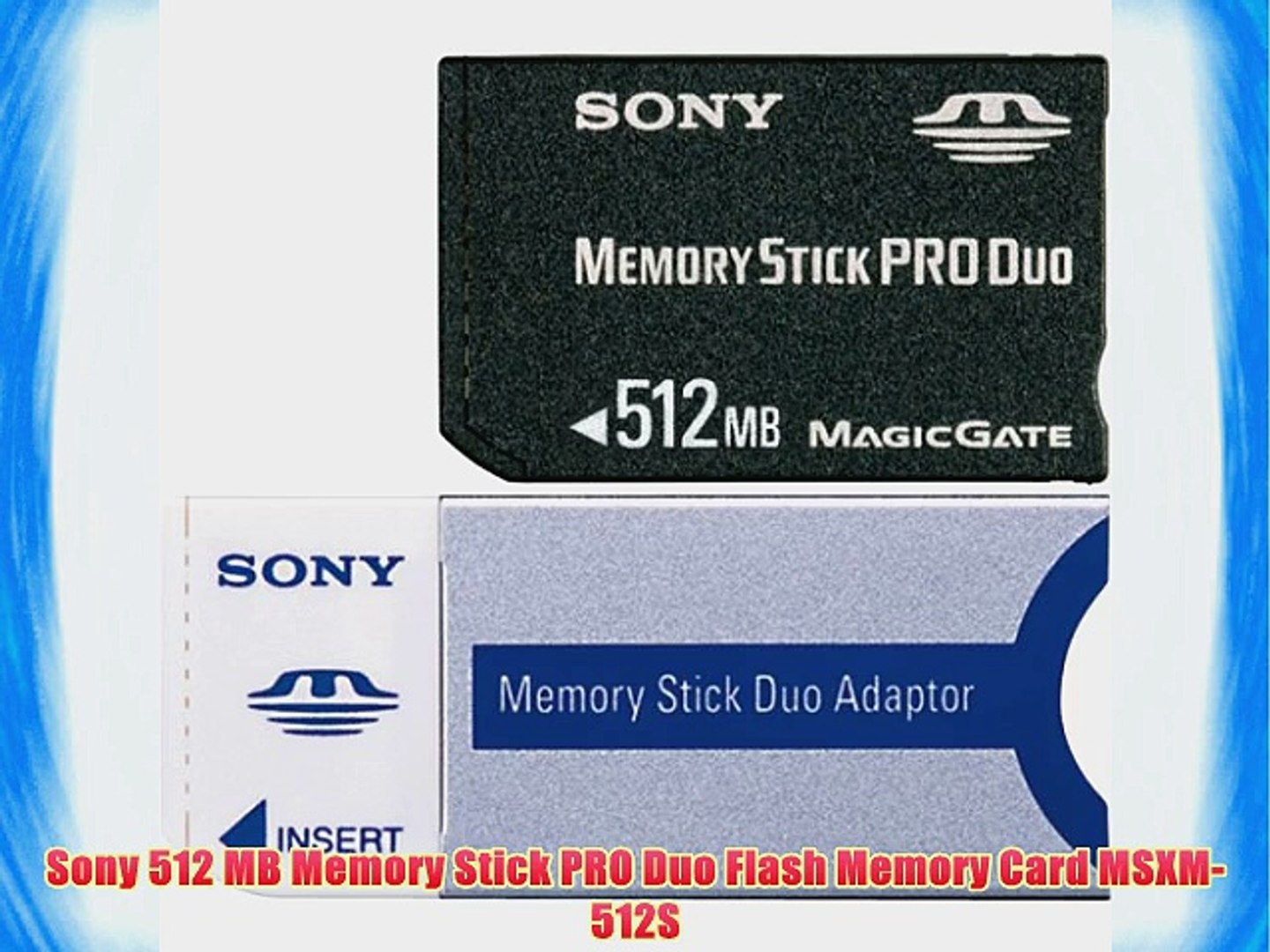 Sony 512 MB Memory Stick PRO Duo Flash Memory Card MSXM-512S - video  Dailymotion