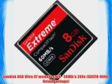 Sandisk 8GB Ultra CF memory card - 30MB/s 200x (SDCFH-008G Retail Package)