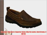 Skechers USA Men's Superior Gains Slip-On Loafer Dark Brown 8 XW US