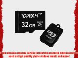 TOPRAM 32GB MicroSD MicroSDHC Card Class 10 32G C10 SHDC with SD Adapter and R11 Micro USB