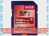 Memzi 64GB Class 10 Ultima Pro X 95MB/s Read - 60MB/s Write SDXC Memory Card for Sony Cyber-Shot