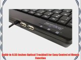 Perixx PERIBOARD-505H PLUS Wired USB Trackball Keyboard - Built-in 2x USB2.0 Hubs - Mini 12.40x5.79x0.83