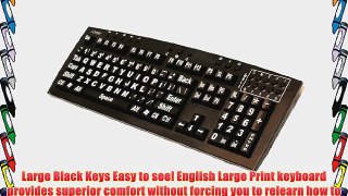 Low Vision Large Print Black Big Jumbo Characters USB Wired Keyboard - Perfect for Senior Citizens