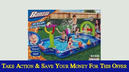 Get Banzai Big Splash Inflatable Activity Wading Kiddie Pool Sprayer Baske Top List