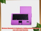 AFUNTA Wireless Bluetooth 3.0 Keyboard PU Leather Stand Case Cover Support Separable and Removable