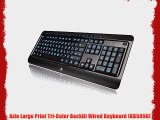 Azio Large Print Tri-Color Backlit Wired Keyboard (KB505U)