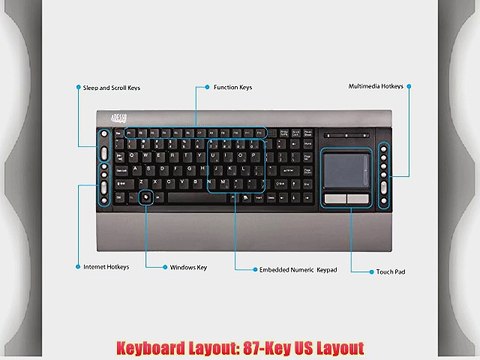 Adesso SlimTouch Pro USB Keyboard with Touchpad (AKB-420UB)