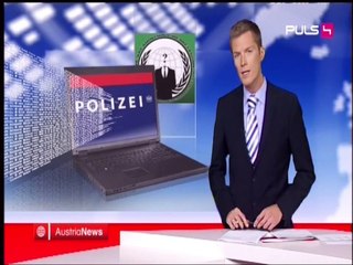 Puls 4 Polizeihack von anonymous - Protest gegen VDS