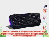 Merdia Gaming Keyboard 3 Color LED Illuminated Multimedia Backlight USB Wired Backlit - The