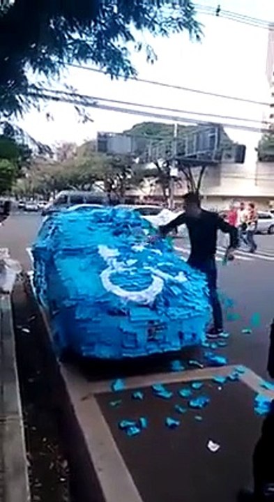 Shame of his life : he'll never park his car on a handicaped spot again