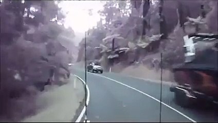 Just seconds sooner and this driver is a goner.
