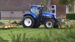 New Holland T7040 Cutting Grass.