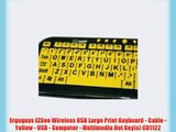 Ergoguys EZSee Wireless USB Large Print Keyboard - Cable - Yellow - USB - Computer - Multimedia