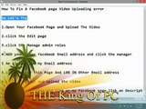 How To Fix A facebook  Video Uploading error 100% working