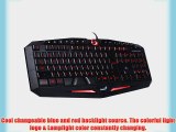 Multimedia LED Illuminated Ergonomic Shortcut Keys 2 Color Red/Blue Backlit Dimmable Keyboard