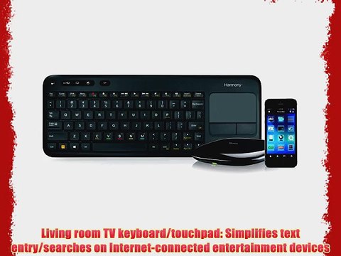Logitech 915-000225 Harmony Smart Keyboard for Living Room Control of 8 Devices and Streaming