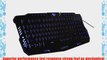 BlueFinger? M200 New Design Wired Blue Color Backlighting Backlit Gaming Keyboard Black   High