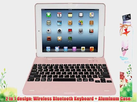 Skque Aluminum Wireless Bluetooth Keyboard for iPad 3 Pink [Electronics]