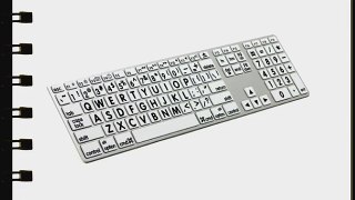 Large Print Keyboard for Mac Blk Print White Keys-LKBU-LPRNTBW-AM89-US