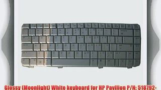 Glossy (Moonlight) White keyboard for HP Pavilion P/N: 518792-001 538108-001 570769-001 9J.N2G82.D01