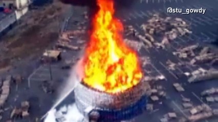 A bonfire has been set alight in Sandy Row in Belfast