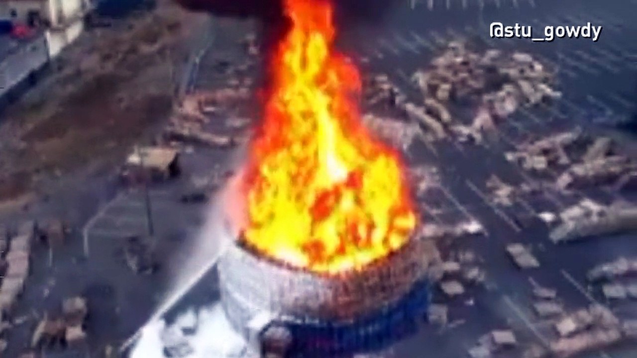 A bonfire has been set alight in Sandy Row in Belfast