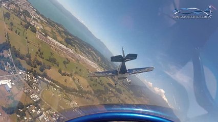 Aerobatic pilots draw giant heart in the sky