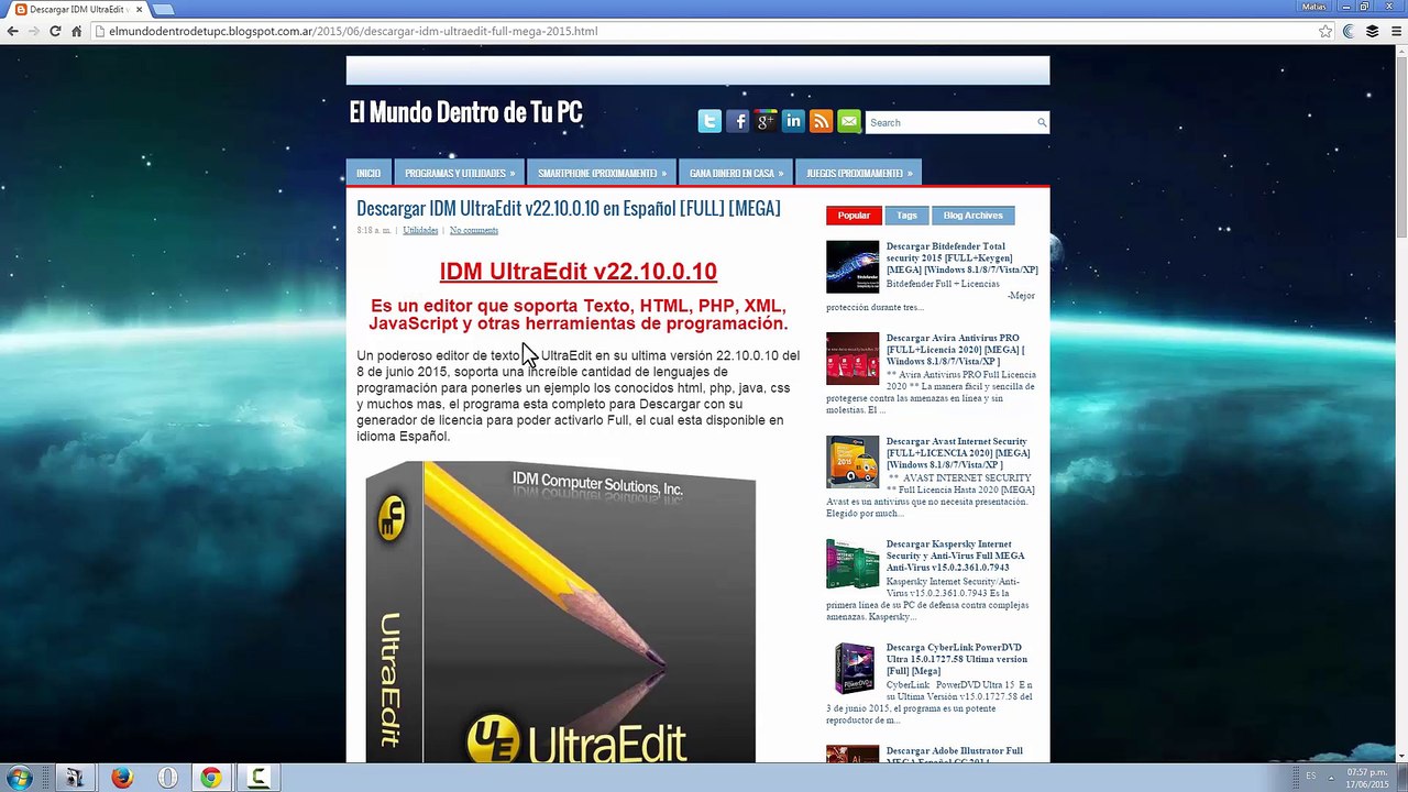 Descargar IDM UltraEdit v22.10.0.10 en Español [FULL] [MEGA] [ Windows 8.1/8/7/Vista/XP ] 2015