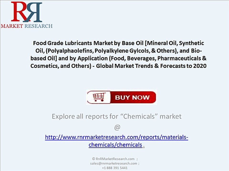 Food Grade Lubricants Market- Global Market Trends & Forecasts to 2020