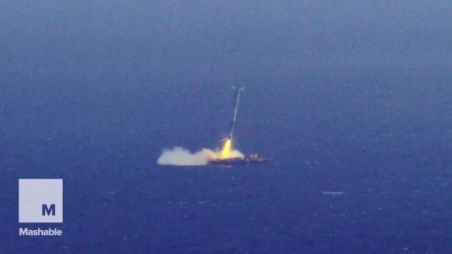 SpaceX rocket tries to land vertically, then explodes in new video