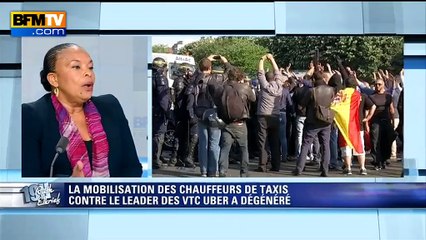 Taxis: "Les violences sont inadmisibles", martèle Taubira