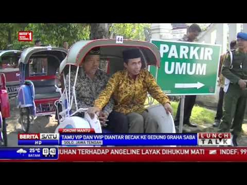 Tamu VIP dan VVIP Naik Becak ke Resepsi Gibran-Selvi