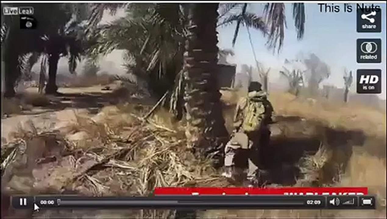 POV footage filmed from a GoPro worn by an ISIS fighter