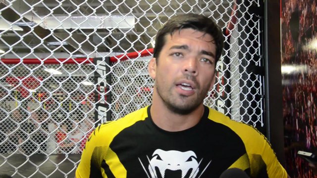Lyoto Machida talks to reporters before Fight Night 70 in Hollywood, Florida