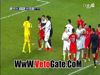 اشتباكات بين لاعبى بوليفيا وبيرو بنهايه المباراه