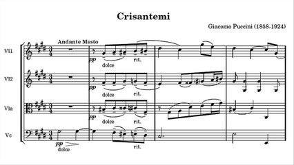 Puccini - Crisantemi (with score)