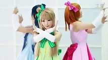 Cute Japanese girl dance with Cosplay Anime