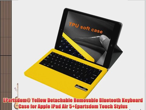 EPartsdom@ Yellow Detachable Removable Bluetooth Keyboard Case for Apple iPad Air 5 Epartsdom