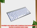 GMYLE? 7 Colors Backlit Aluminum Bluetooth Keyboard Ultra Slim for iOS Android Windows w/ Built